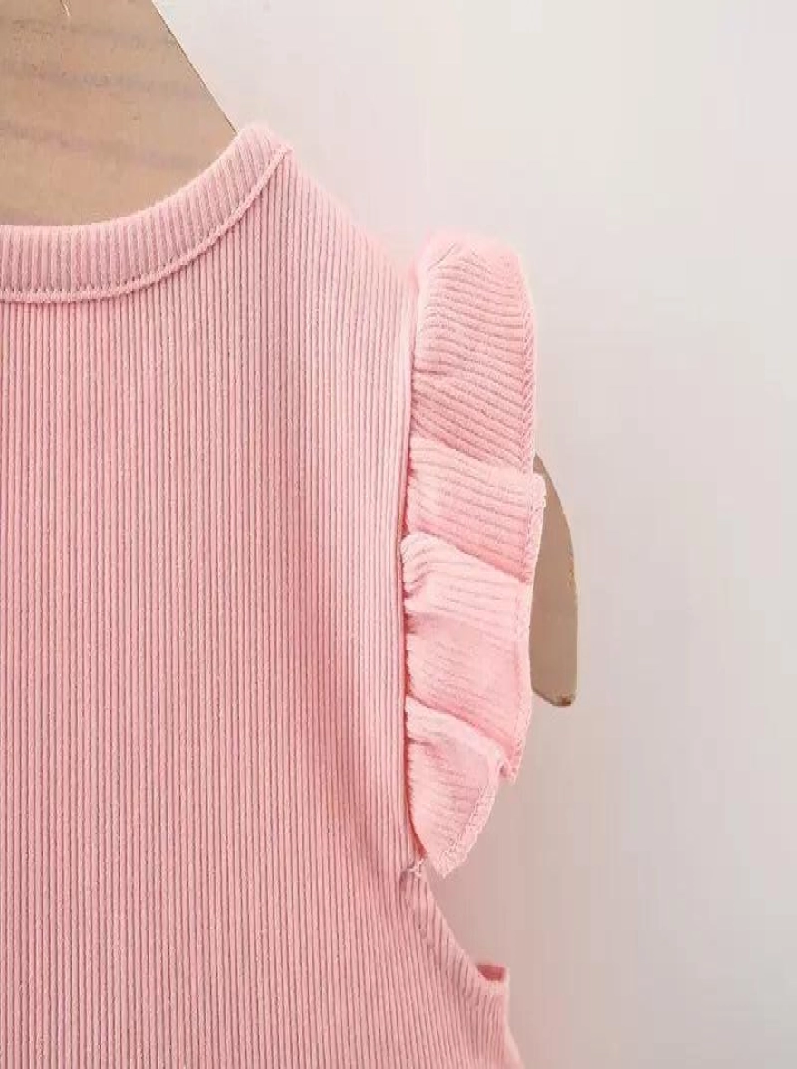 Imported Casual Cotton Soft Pink Frock (China)