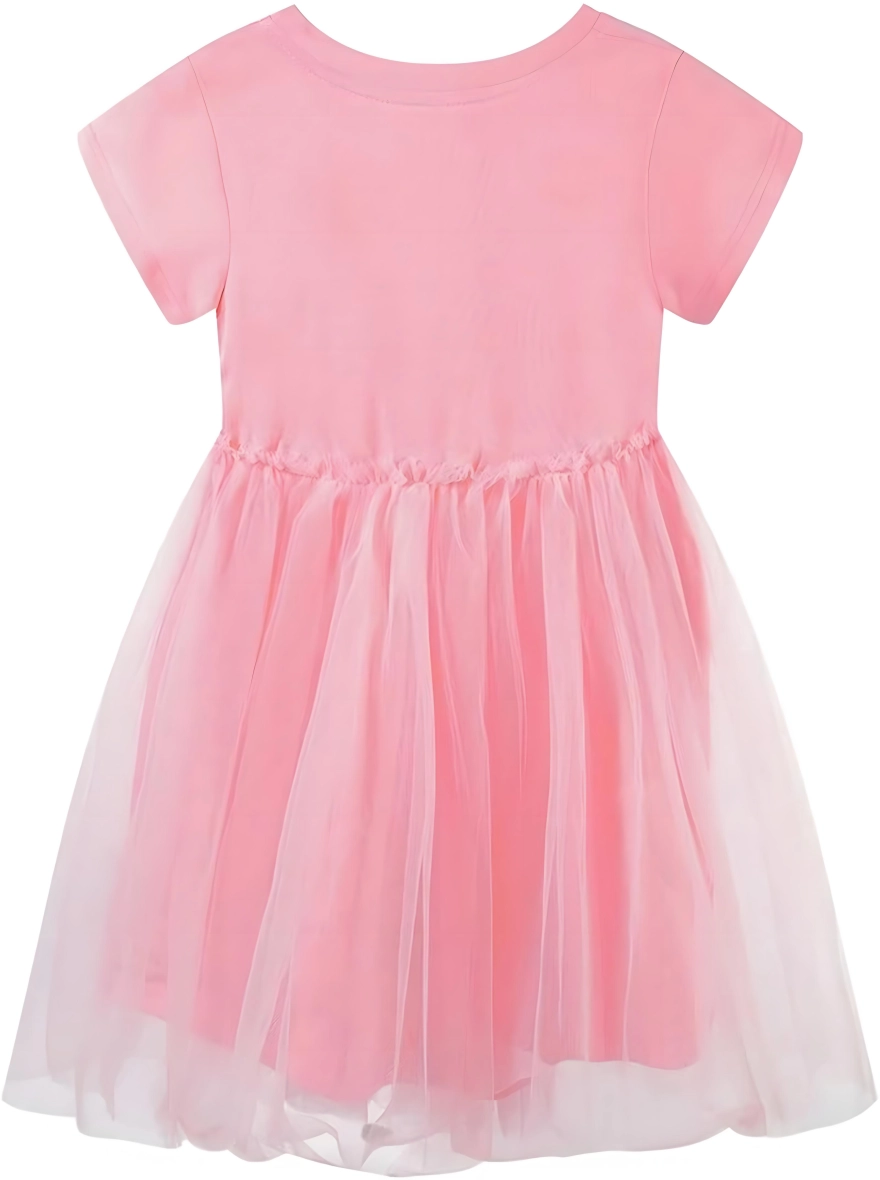 Imported Gorgeous Rainbow Design Pink Frock (China)