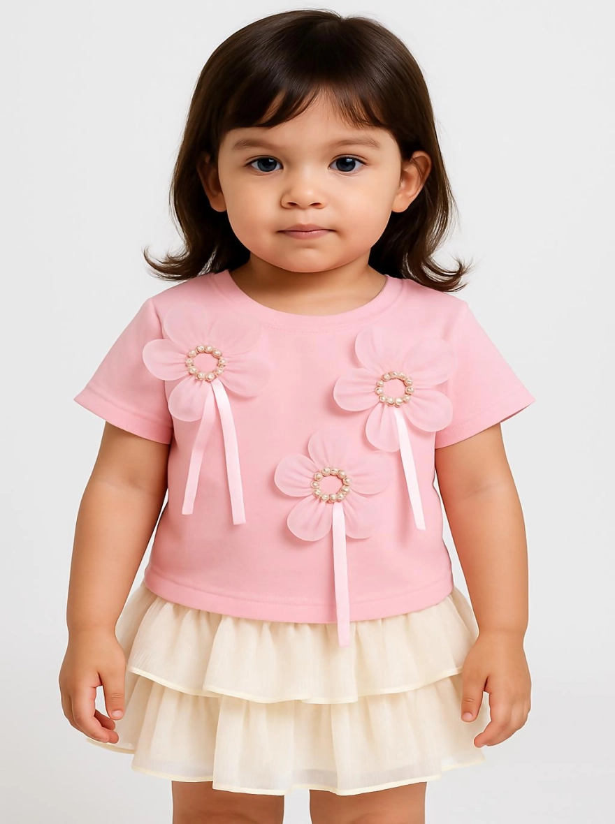 Imported Pink X Merino Gorgeous Floral Skirt Set (China)