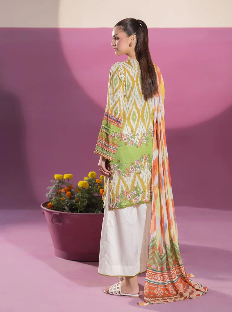 Binaas Ciel Lime & Mustard – 3 Piece Digital Printed Unstitched Lawn Suit