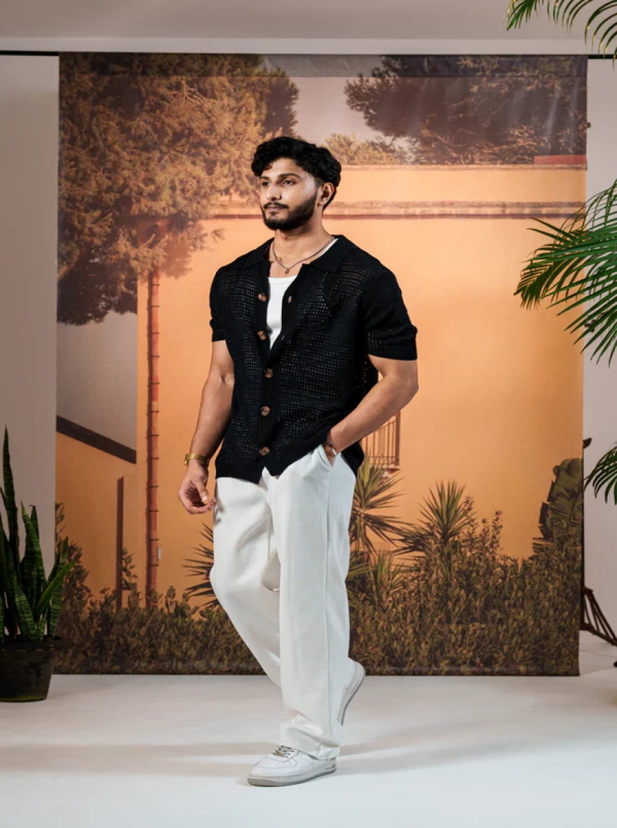 Amalfi Navy Resort Knit Shirt