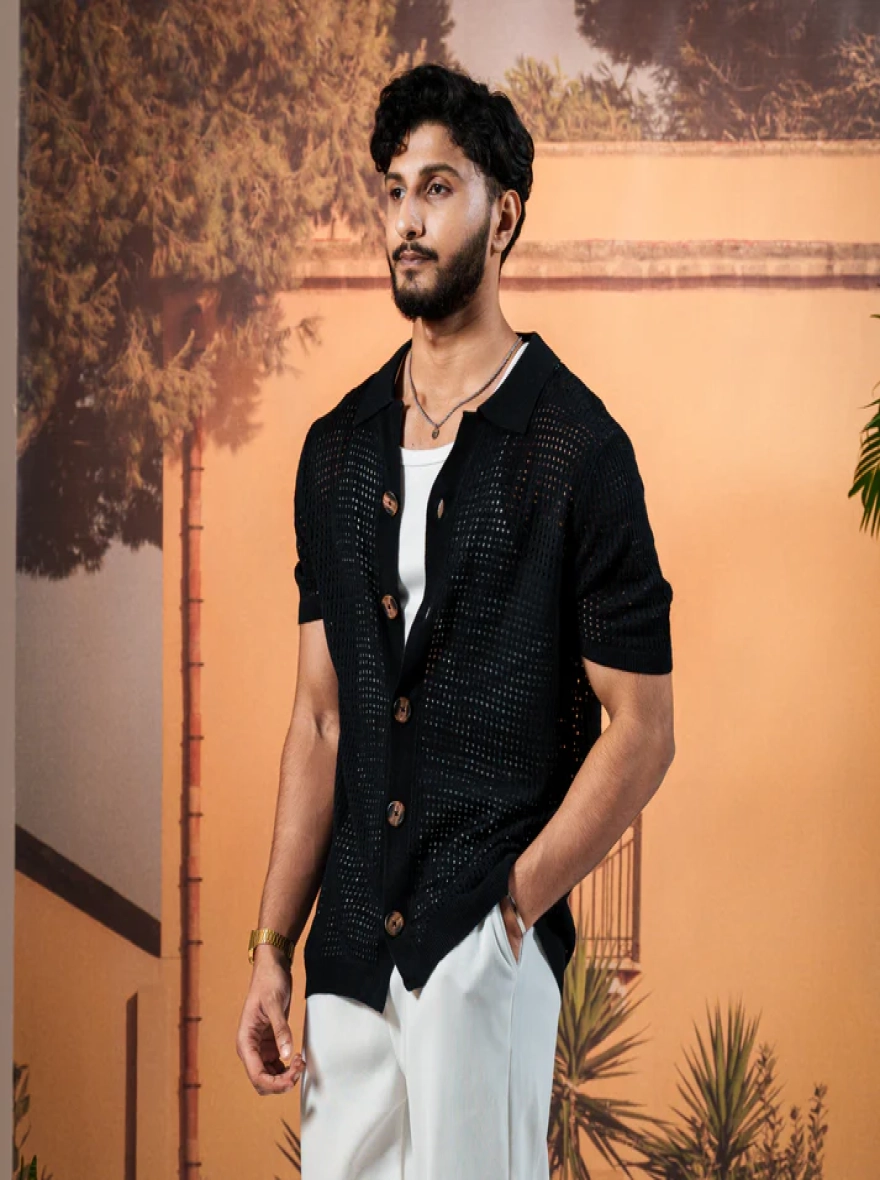 Amalfi Navy Resort Knit Shirt