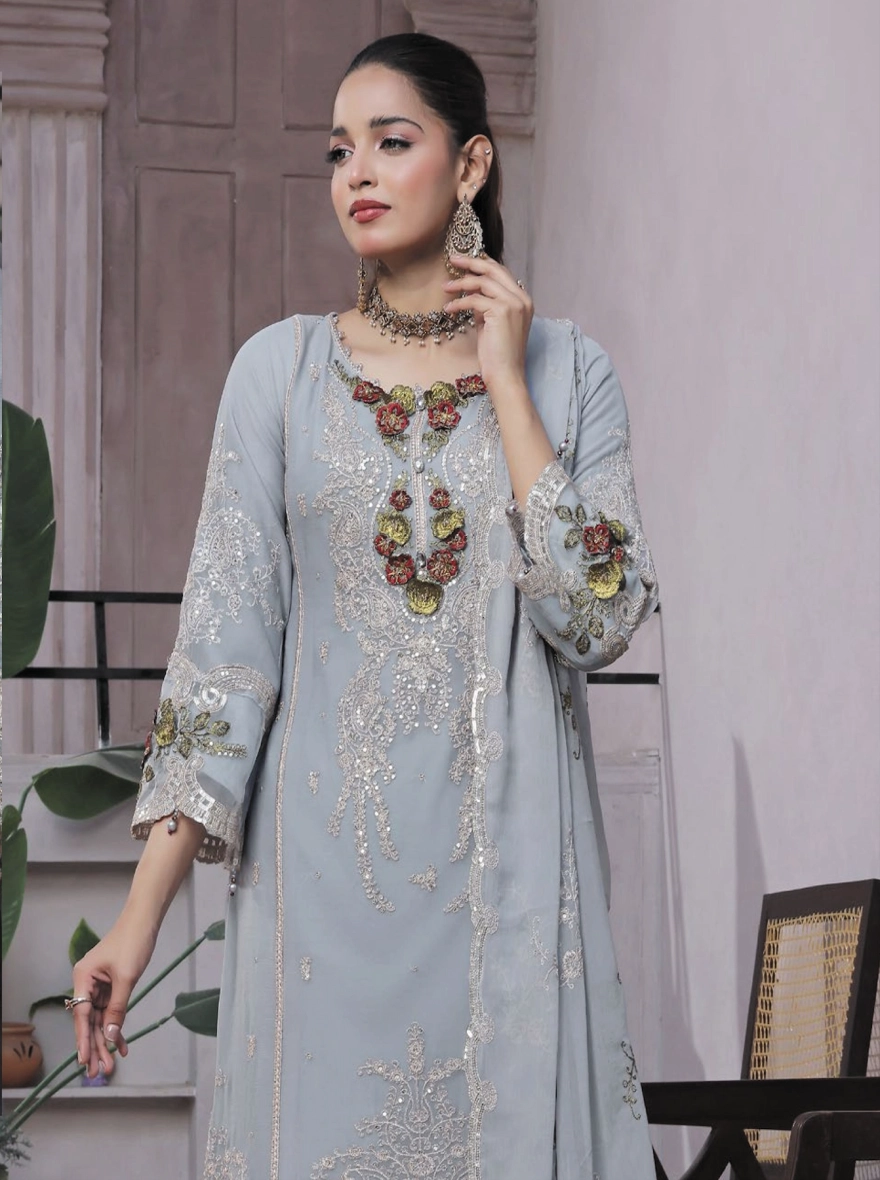 Dastaan by Bin Khalid – Embroidered 3-Piece Unstitched Suit