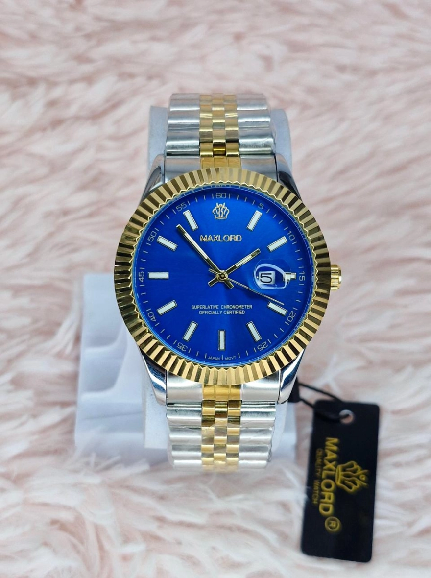 MAXLORD 9638G Luxury Dual-Display Waterproof Stainless Steel Watch