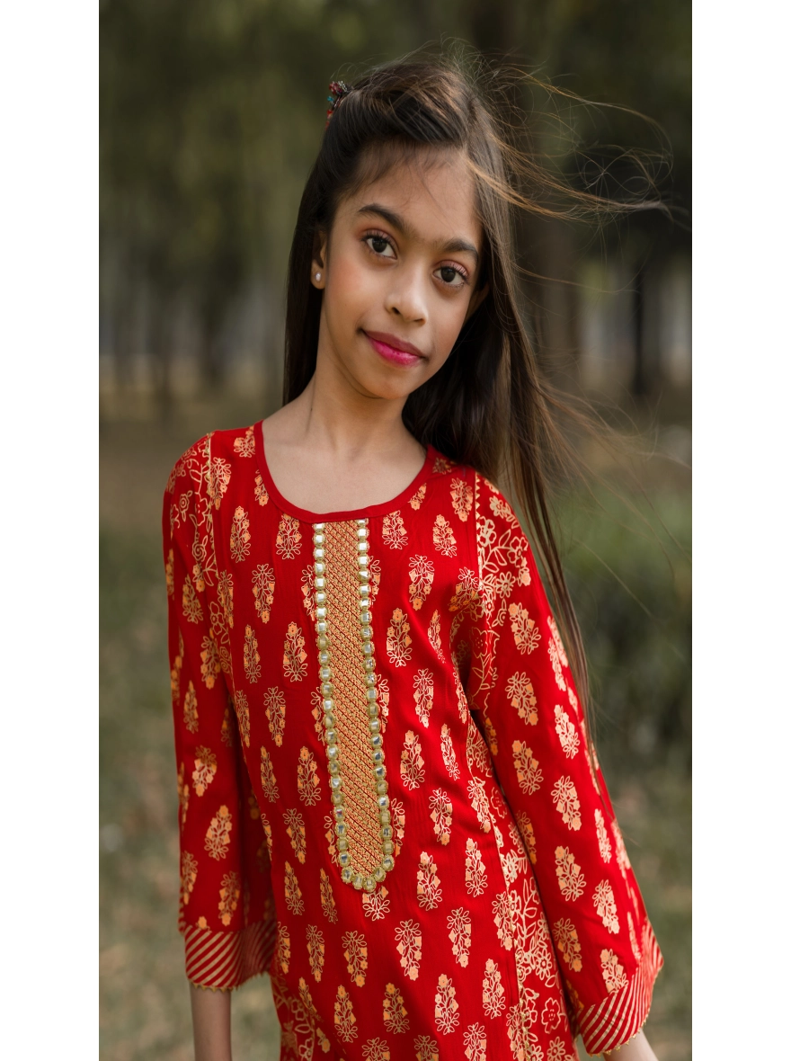 Baby, Girls Soft Cotton Three-Piece Set – Screen Print & Embroidery (1129)