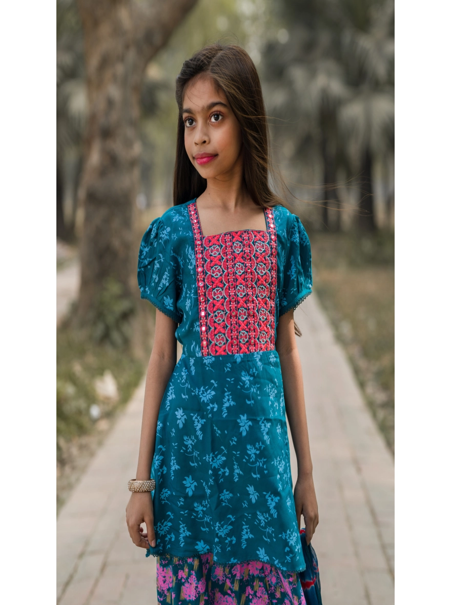 Girls Soft Cotton 3-Piece Set, Screen Print and Embroidery