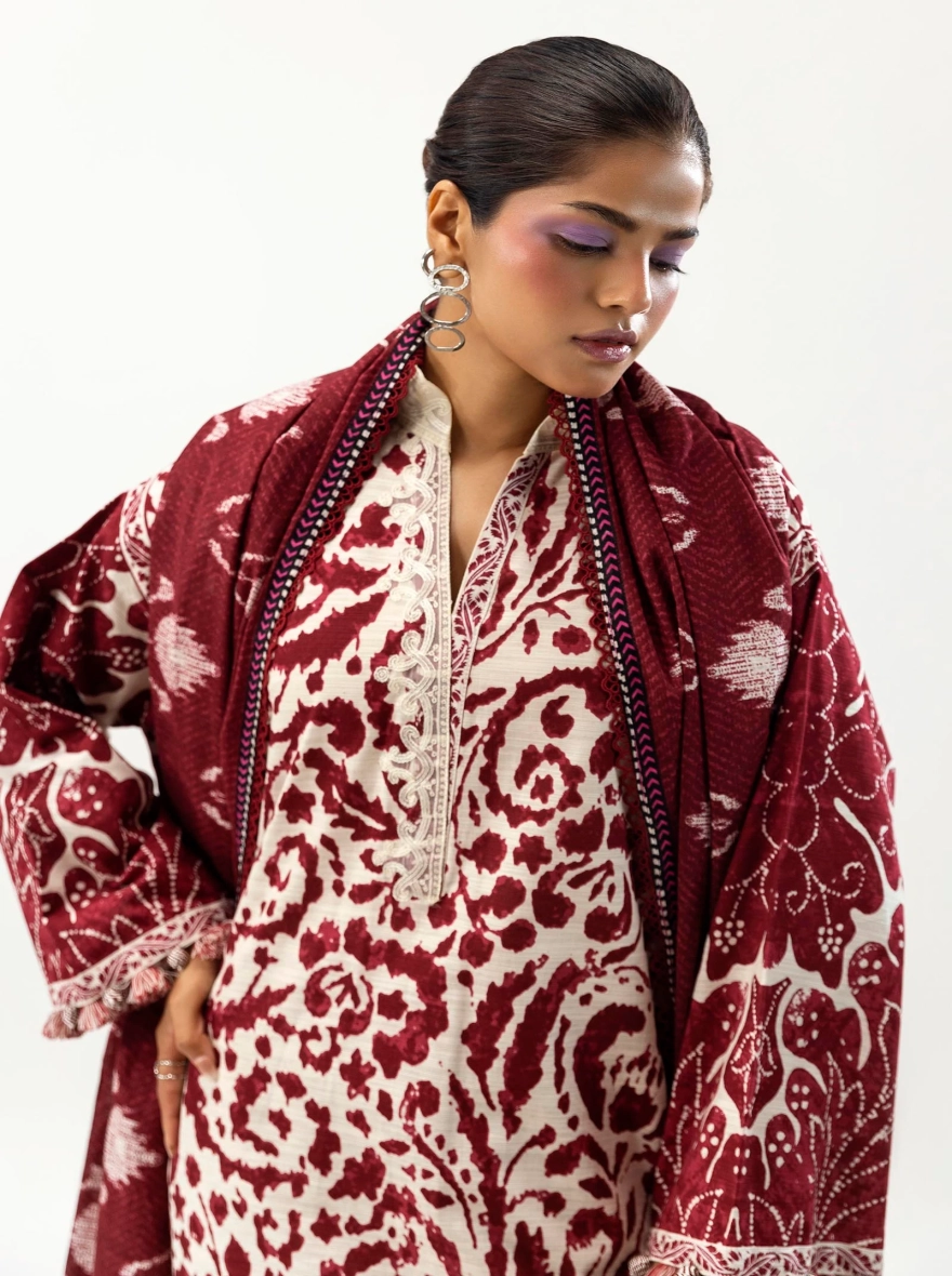 Sana Safinaz Mahay – F/B Printed Slub & Khaddar 2-Piece Suit