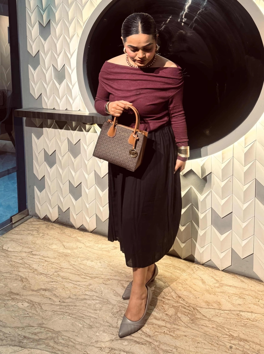 Slash Neck Ribbed Bodycon Top | Plum