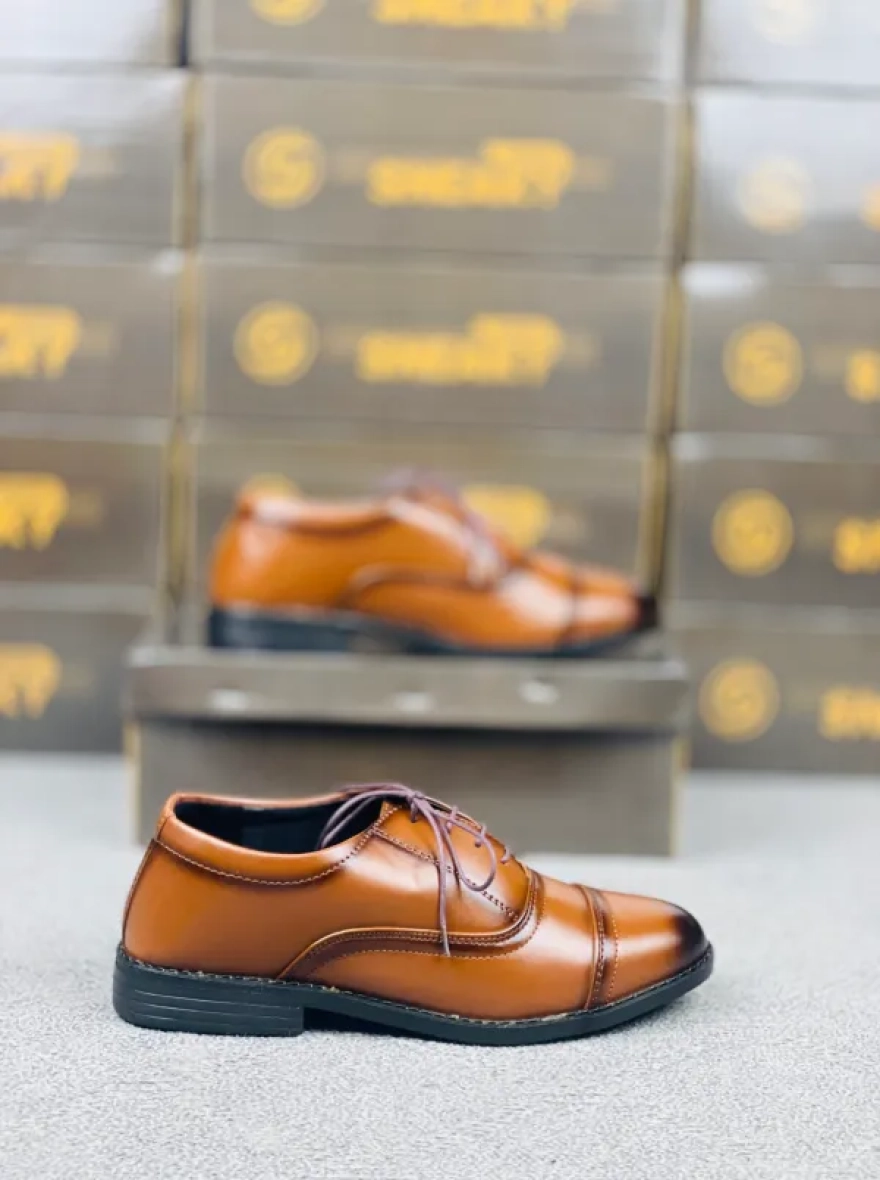 Premium Oxford Plain-Chocolate-Formal Shoes-Men