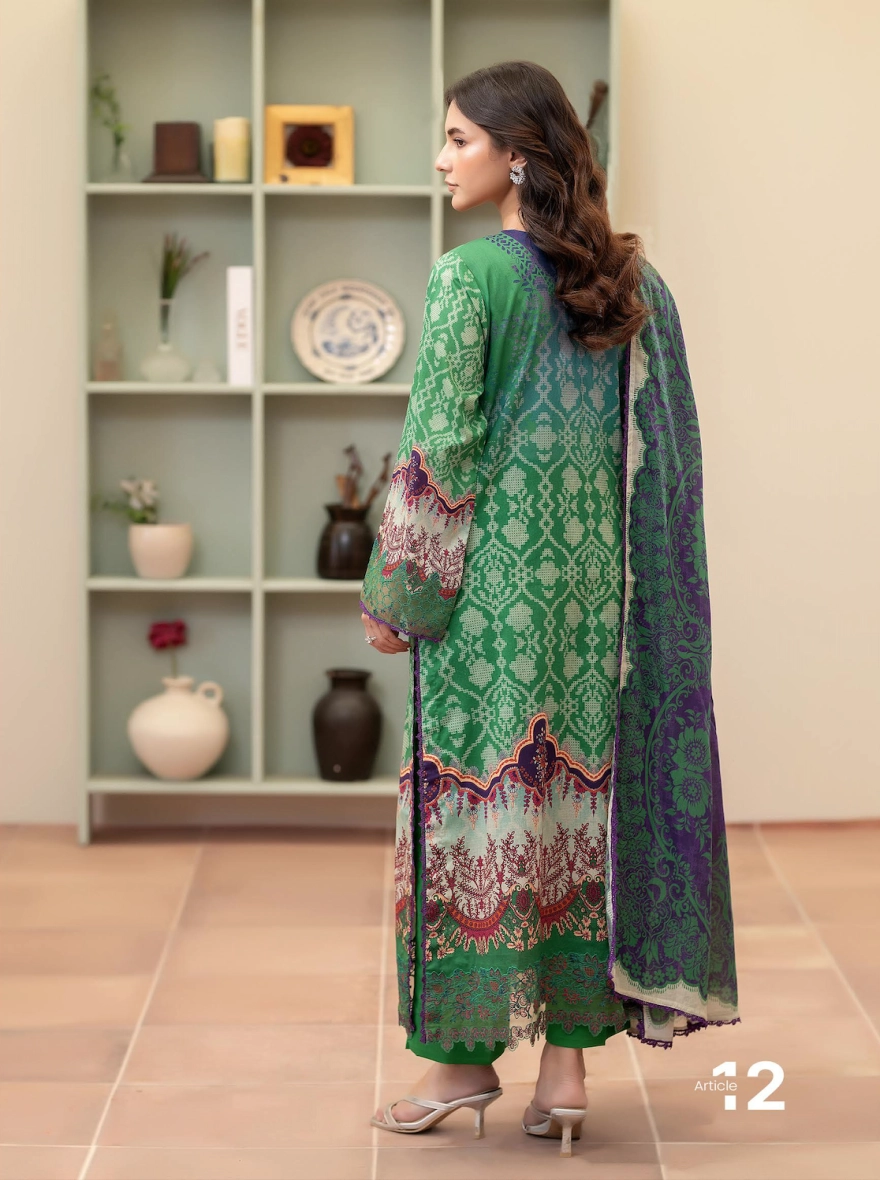 Pakistani Morja by Gulljee –Unstitched 3 Piece Embroidered Printed Lawn Suit