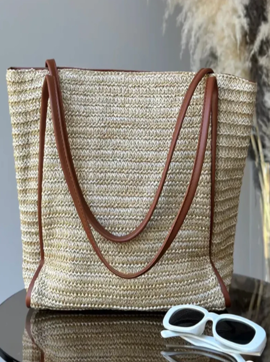 Elegant Sun Straw Tote Bag