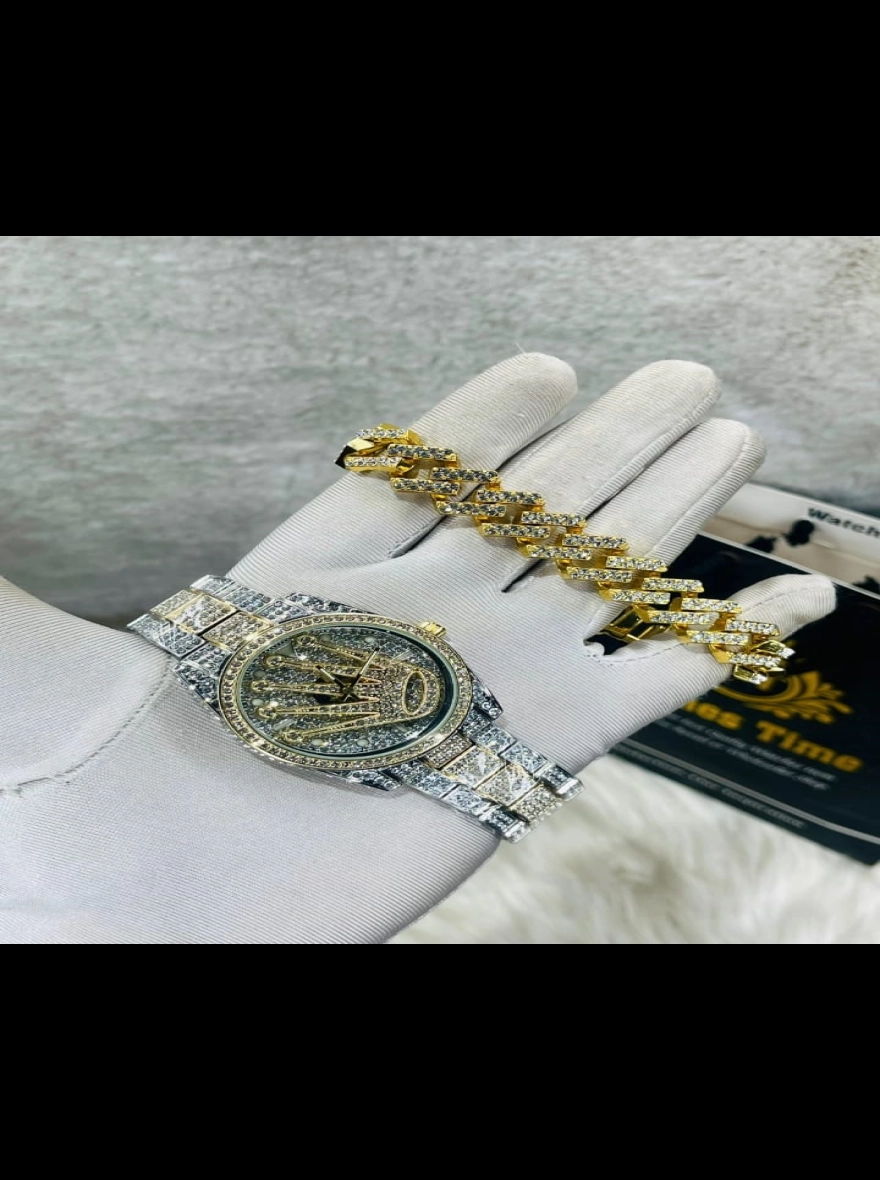 Rolex "Royal Frost" Iced-Out Gold Set