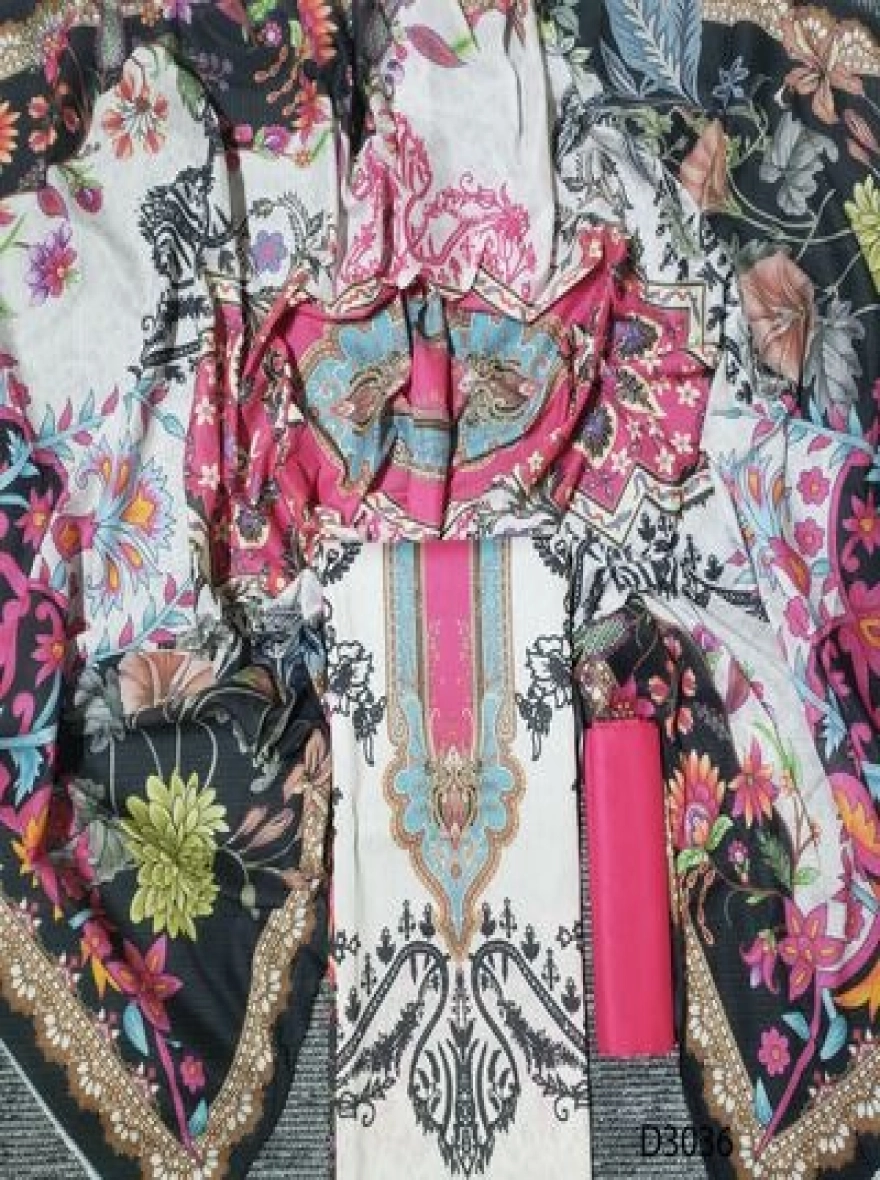 Premium Quality Digital Print  Unstitch 3 Pieces-D3036