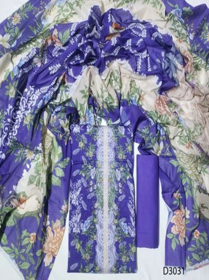 Premium Quality Digital Print  Unstitch 3 Pieces-D3031