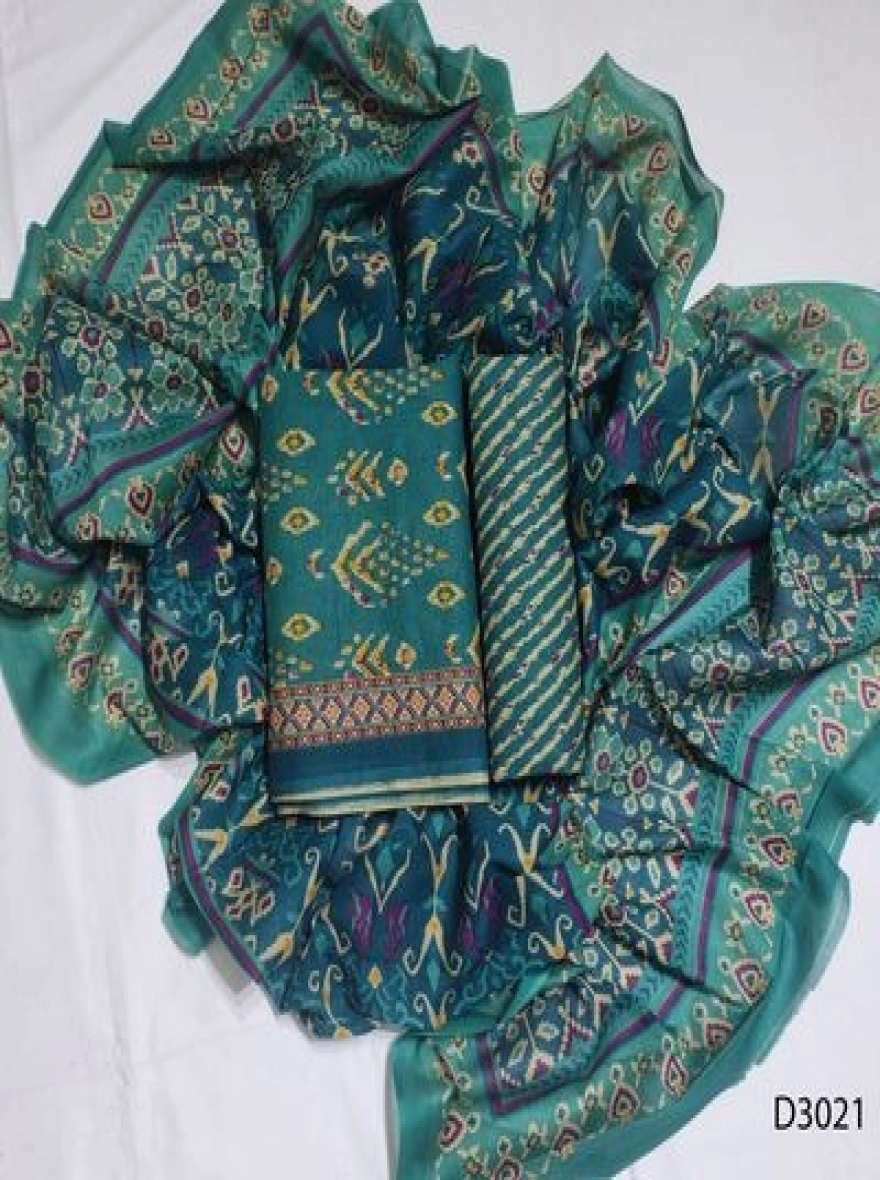 Premium Quality Digital Print  Unstitch 3 Pieces-D3021