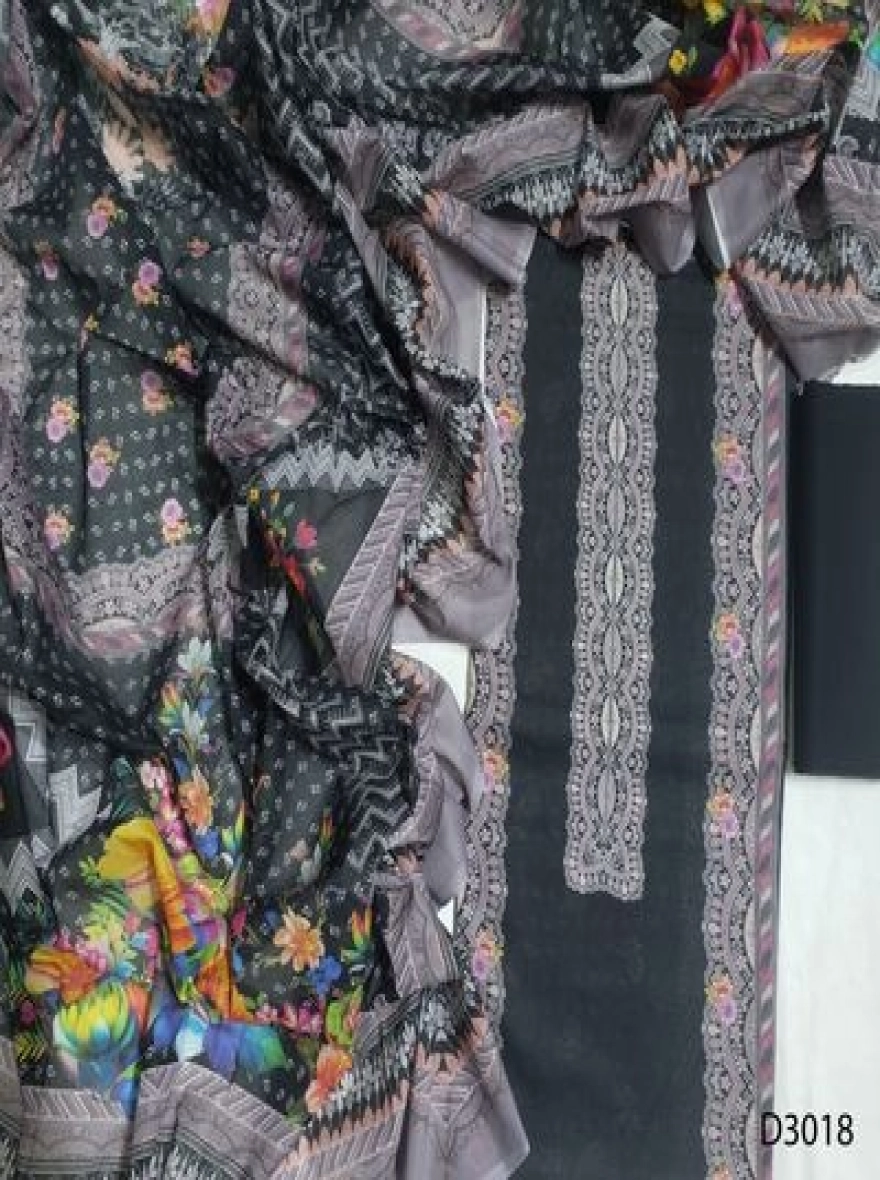 Premium Quality Digital Print  Unstitch 3 Pieces-D3018