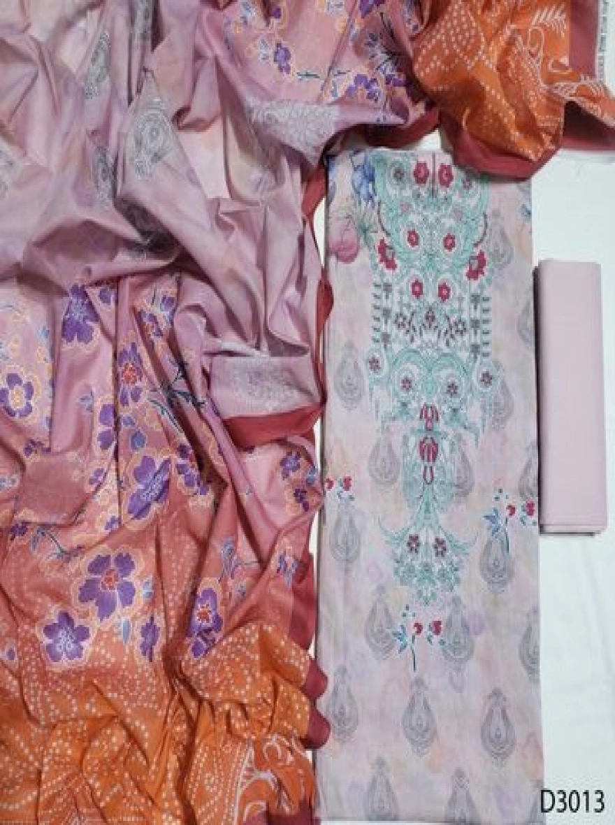Premium Quality Digital Print  Unstitch 3 Pieces-D3013