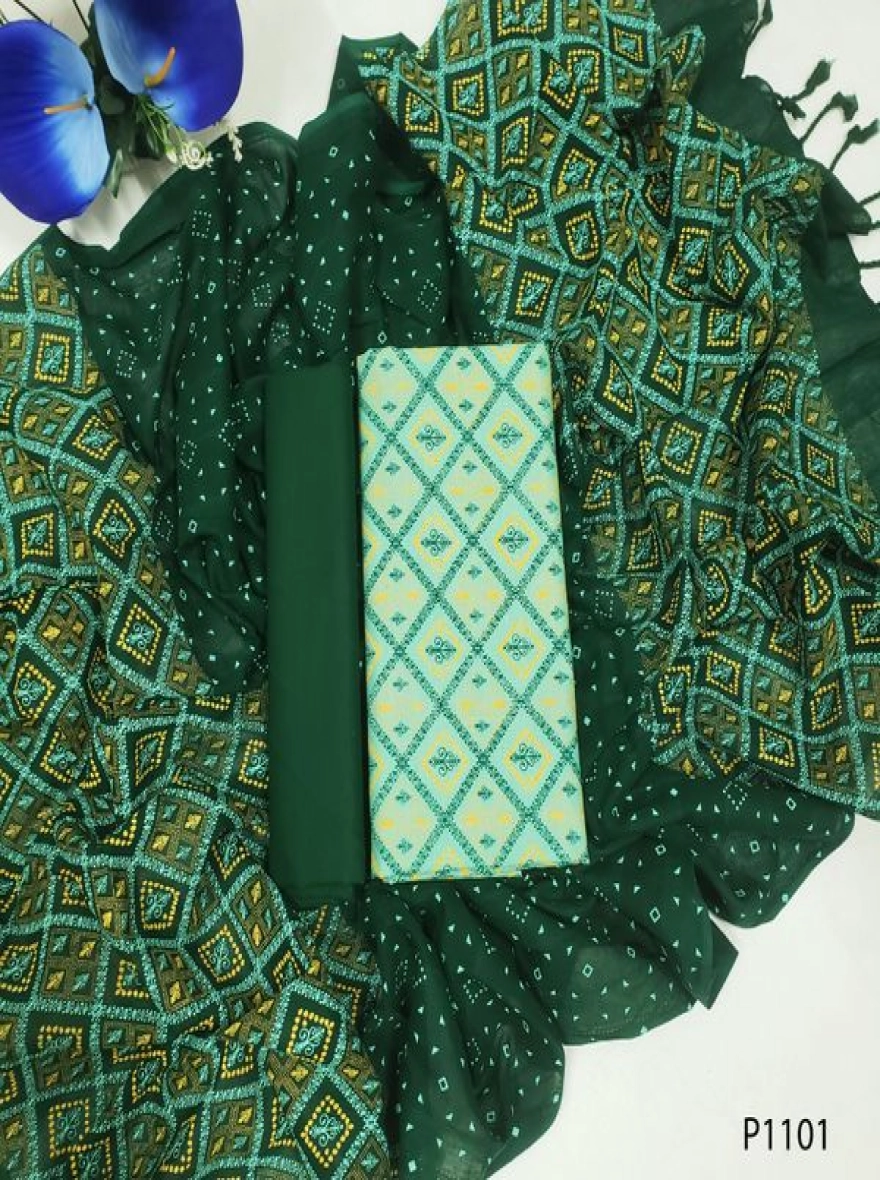 Royal Heritage Digital Print Premium Slab Cotton 3-Piece Set-P1101