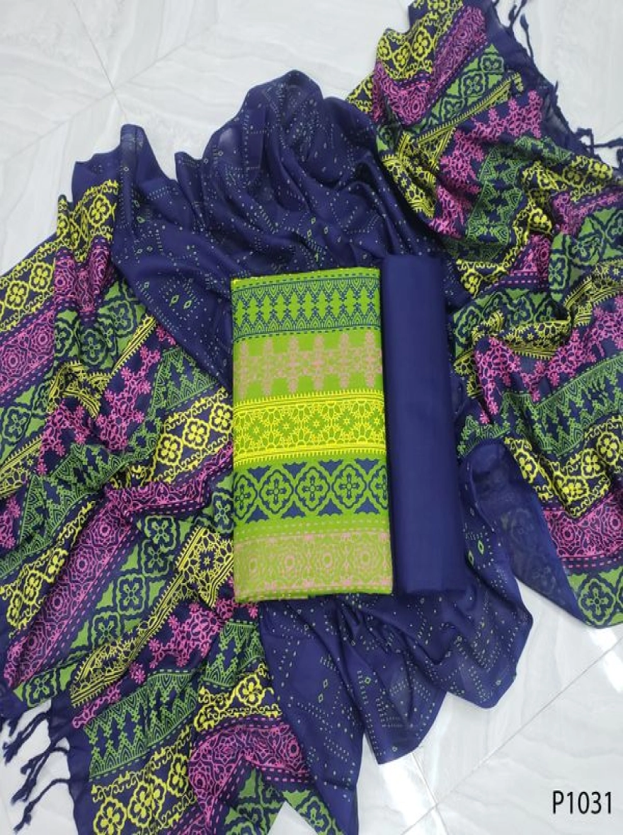 Royal Heritage Digital Print Premium Slab Cotton 3-Piece Set-P1031