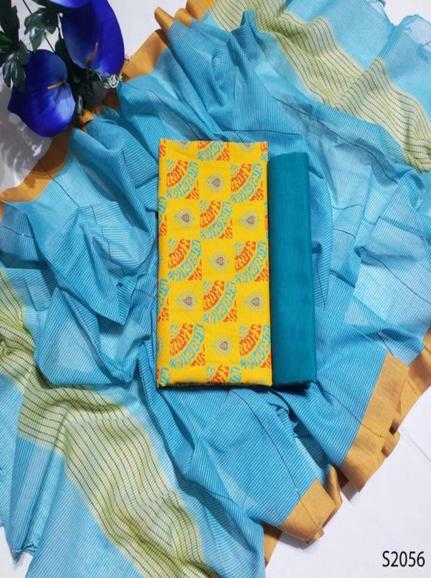 Premium Quality Unstitch 3 Pieces-S2056