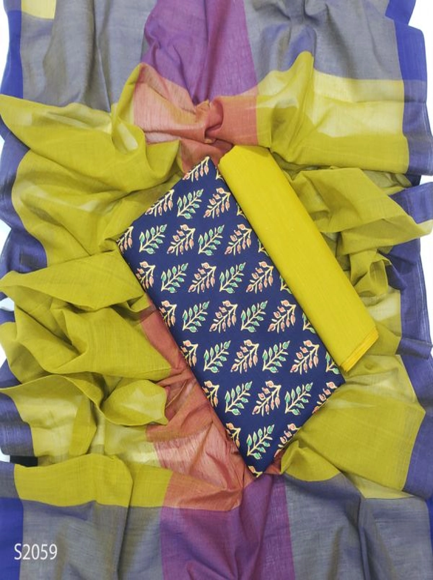 Premium Quality Unstitch 3 Pieces-S2059