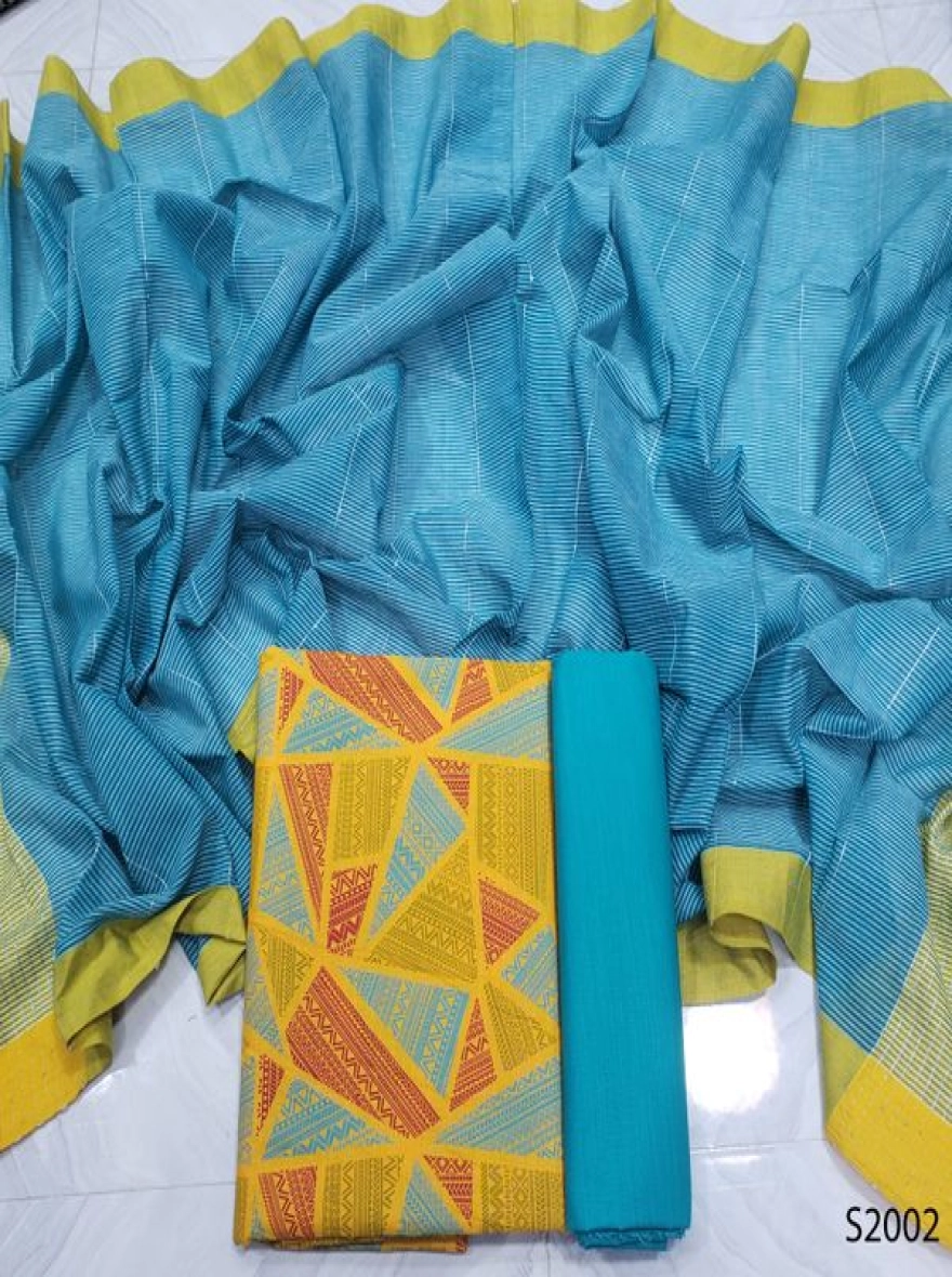 Premium Quality Unstitch 3 Pieces-S2002