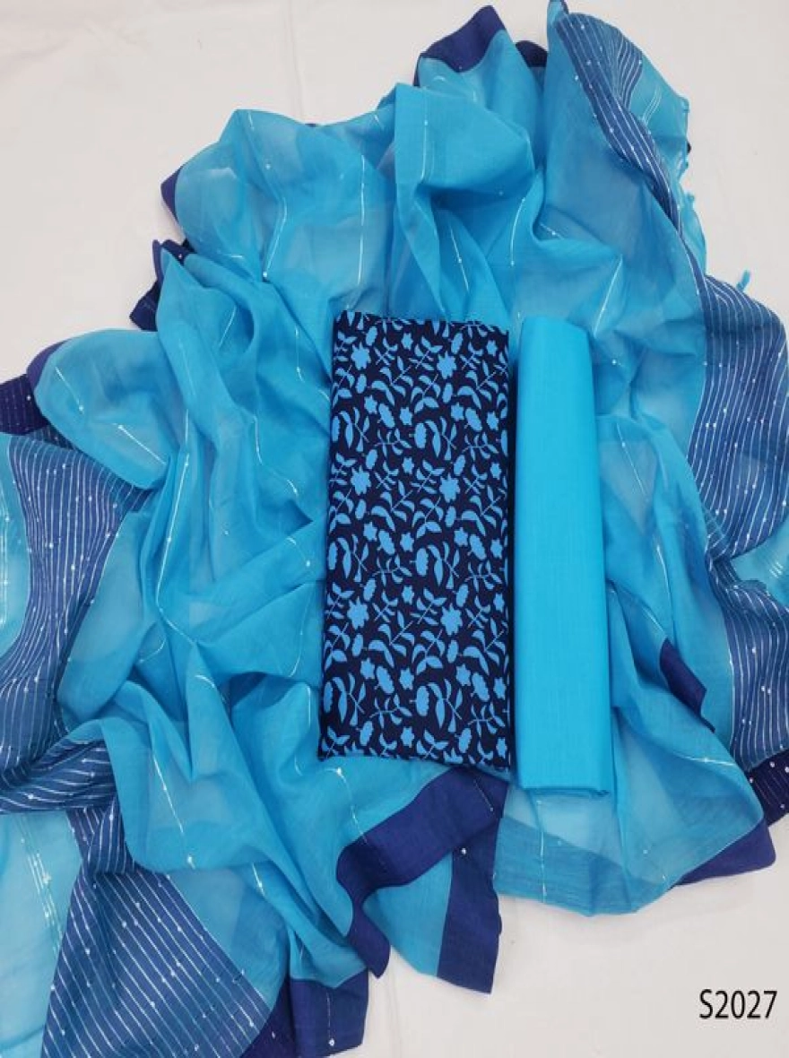 Premium Quality Unstitch 3 Pieces-S2027