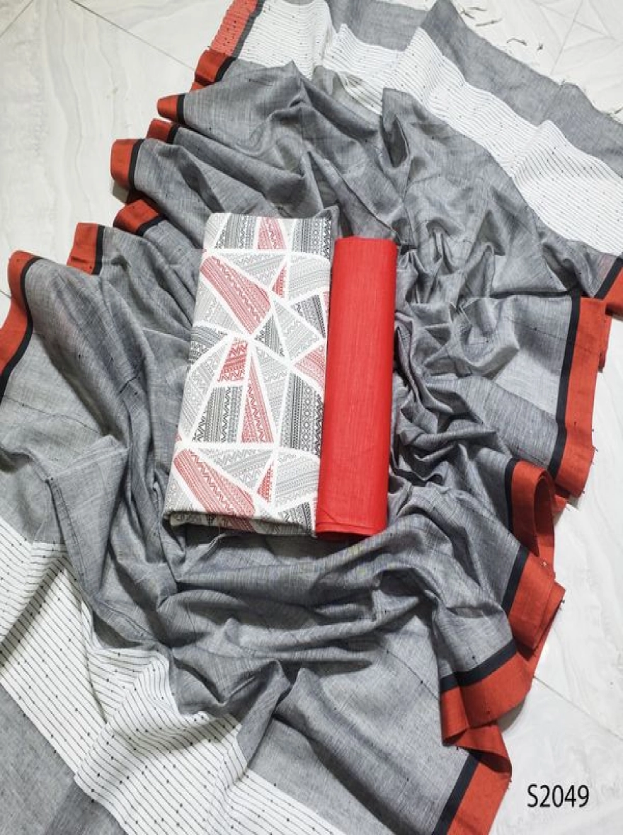 Premium Quality Unstitch 3 Pieces-S2049