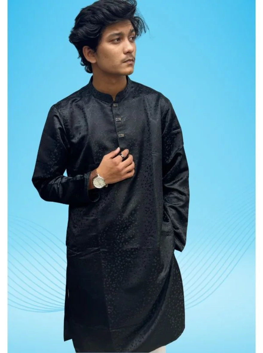 Sapphire Blue Signature Cotton Panjabi