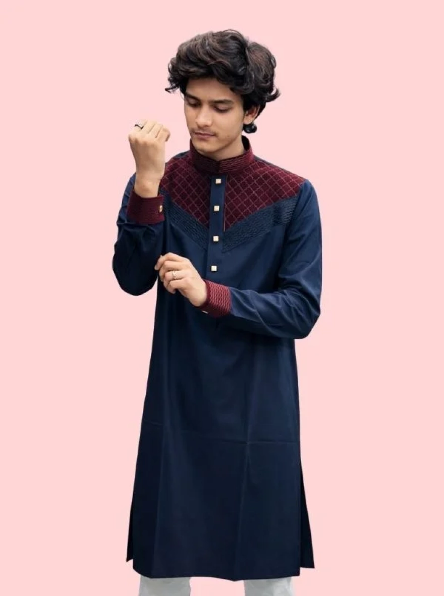 Imperial Olive Premium Cotton Embroidery Panjabi