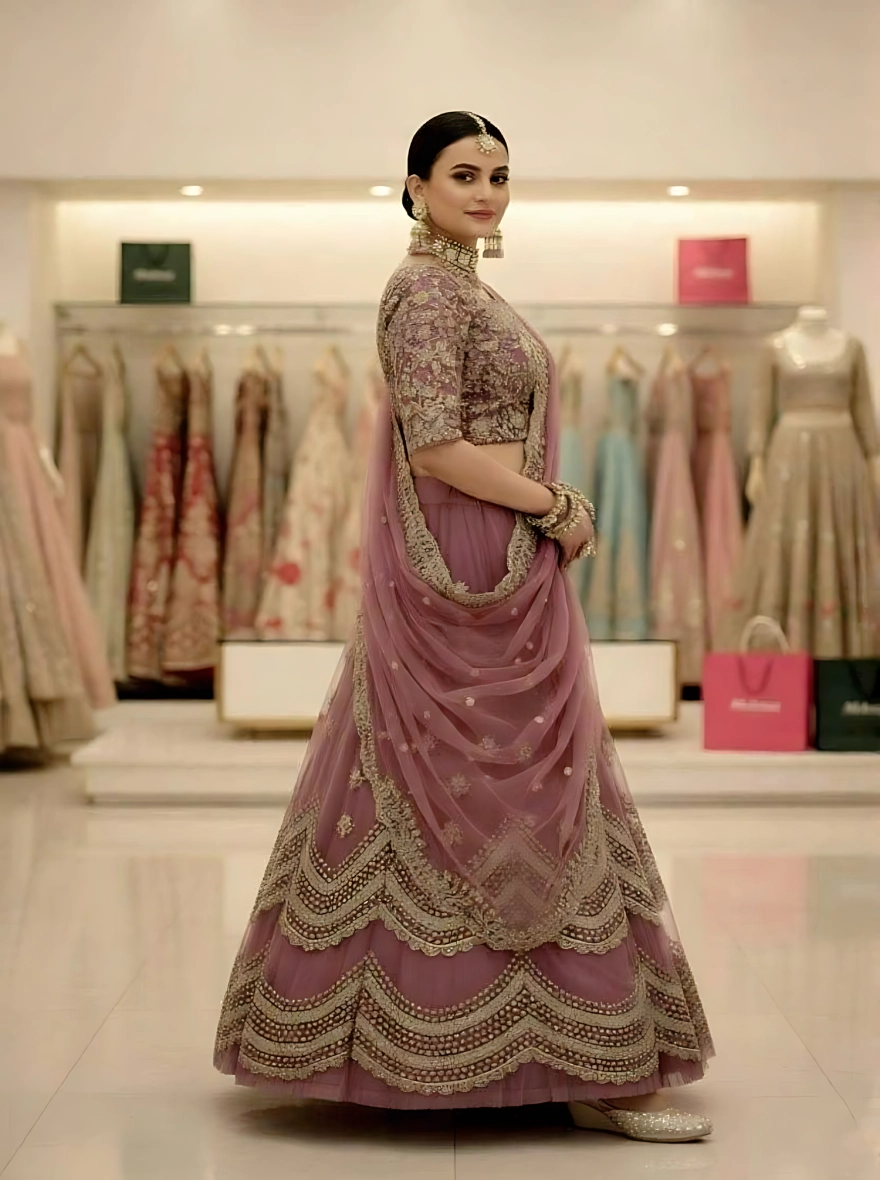 Ready Made Georgette Embroidered Party Dress Set