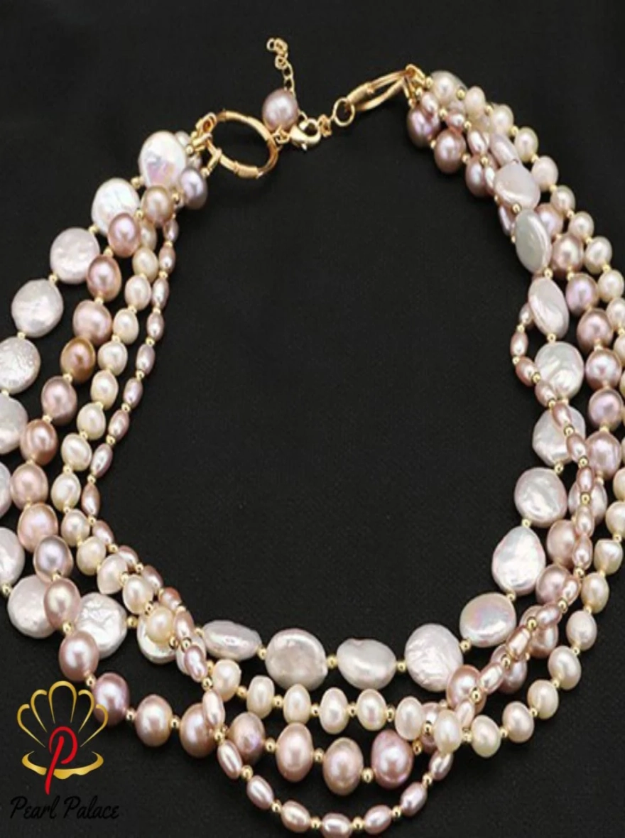 Four Floors 100% Natural Baroque Pearls Dual-Use Necklace Bracelet For Woman Luxury.