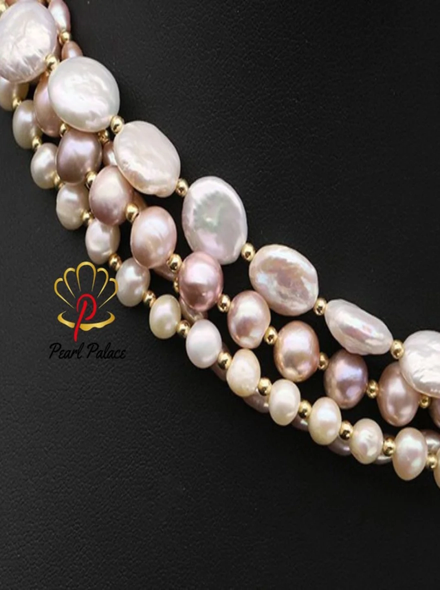 Four Floors 100% Natural Baroque Pearls Dual-Use Necklace Bracelet For Woman Luxury.