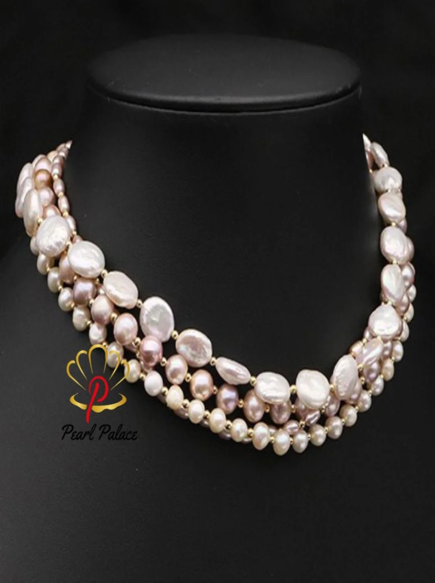 Four Floors 100% Natural Baroque Pearls Dual-Use Necklace Bracelet For Woman Luxury.