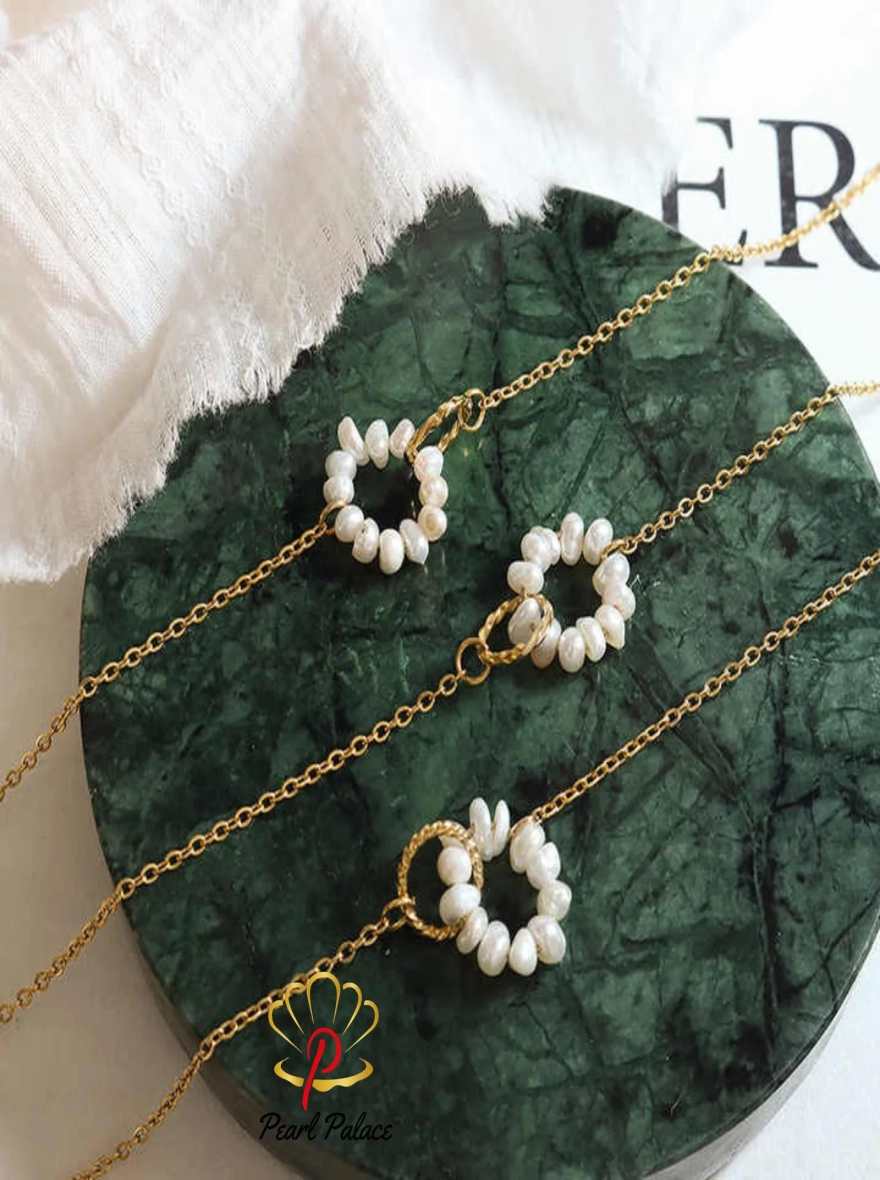 French Romanticism Double Ring Freshwater Pearl Necklace