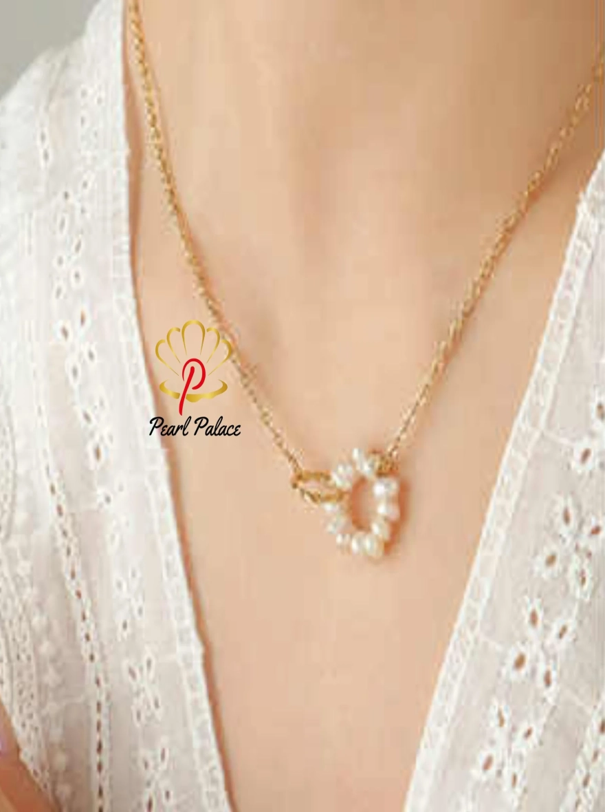 French Romanticism Double Ring Freshwater Pearl Necklace