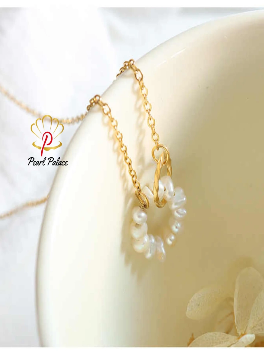 French Romanticism Double Ring Freshwater Pearl Necklace