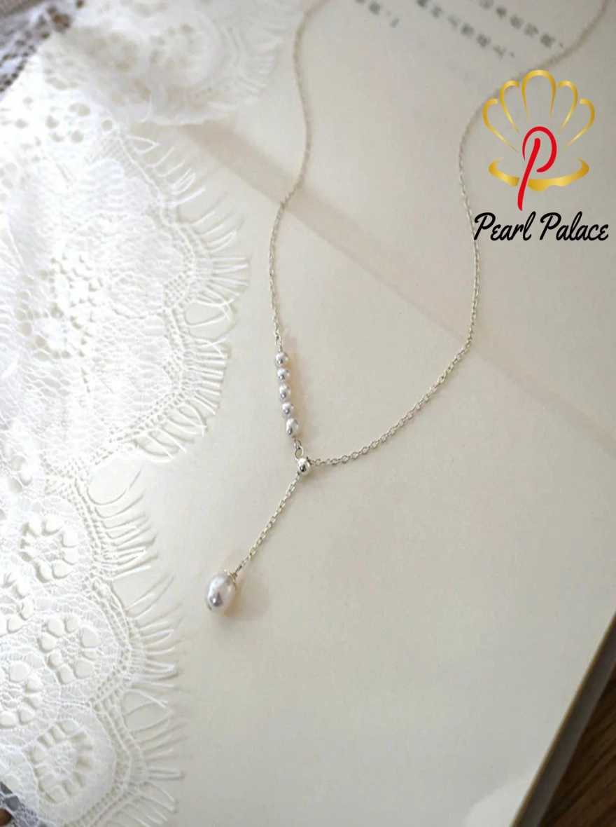 Natural Freshwater Pearl necklace 925 Sterling Silver Pendant fashion women