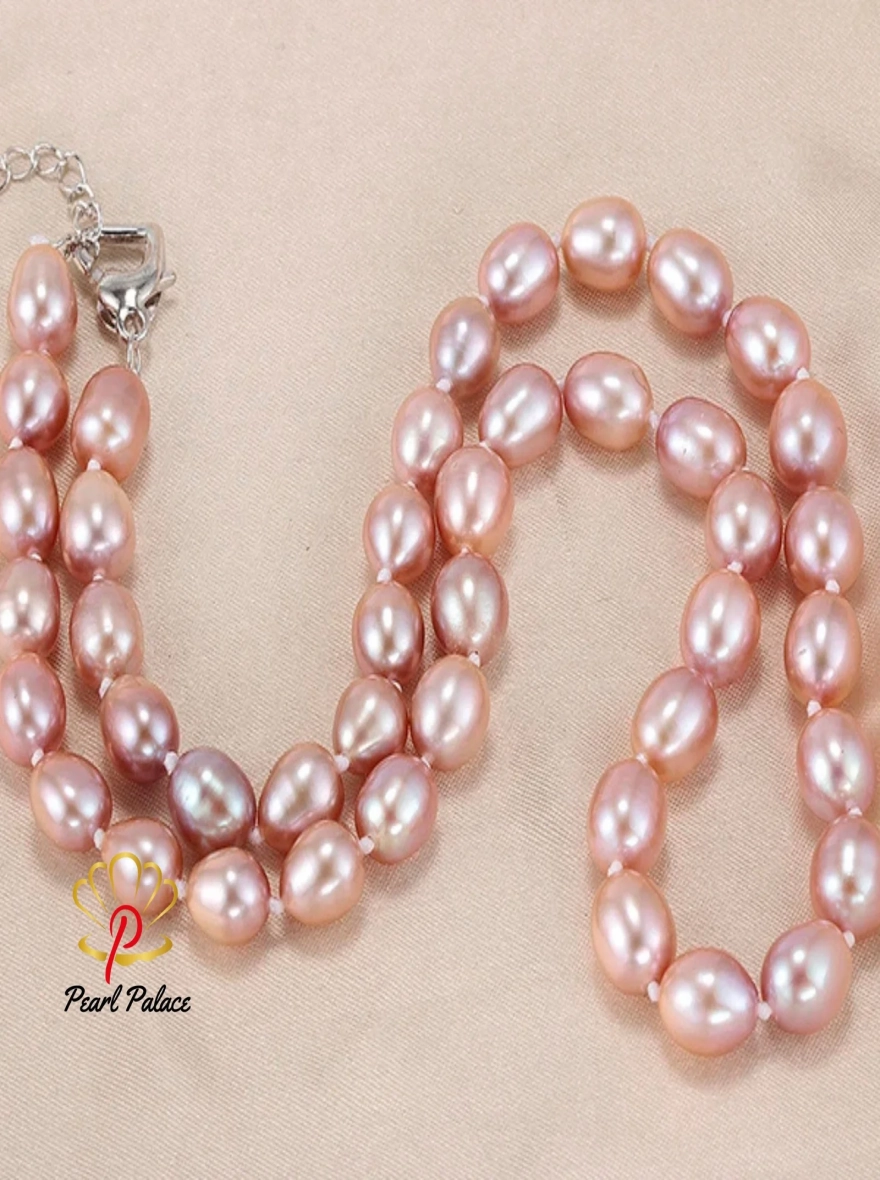 AAA 7-8mm Natural Freshwater Pearl Necklace Women Jewelry Necklace 925 Silver White Pink Purple Real Pearl Jewelry