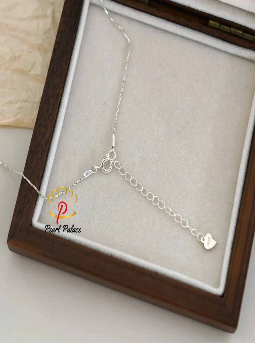 Natural Freshwater Pearl 925 Sterling Silver Necklace Temperament Wedding Party Jewelry for Women