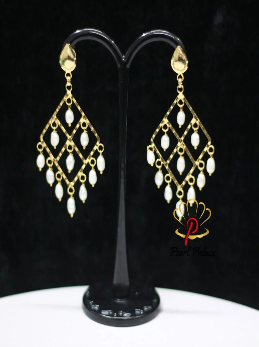 Exclusive Rice Pearl Earrings with 18K Gold-Plated