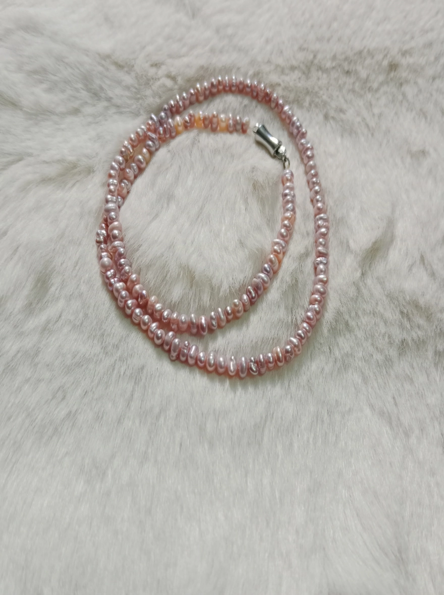Original 2/3 MM Levender Pearl Necklace 