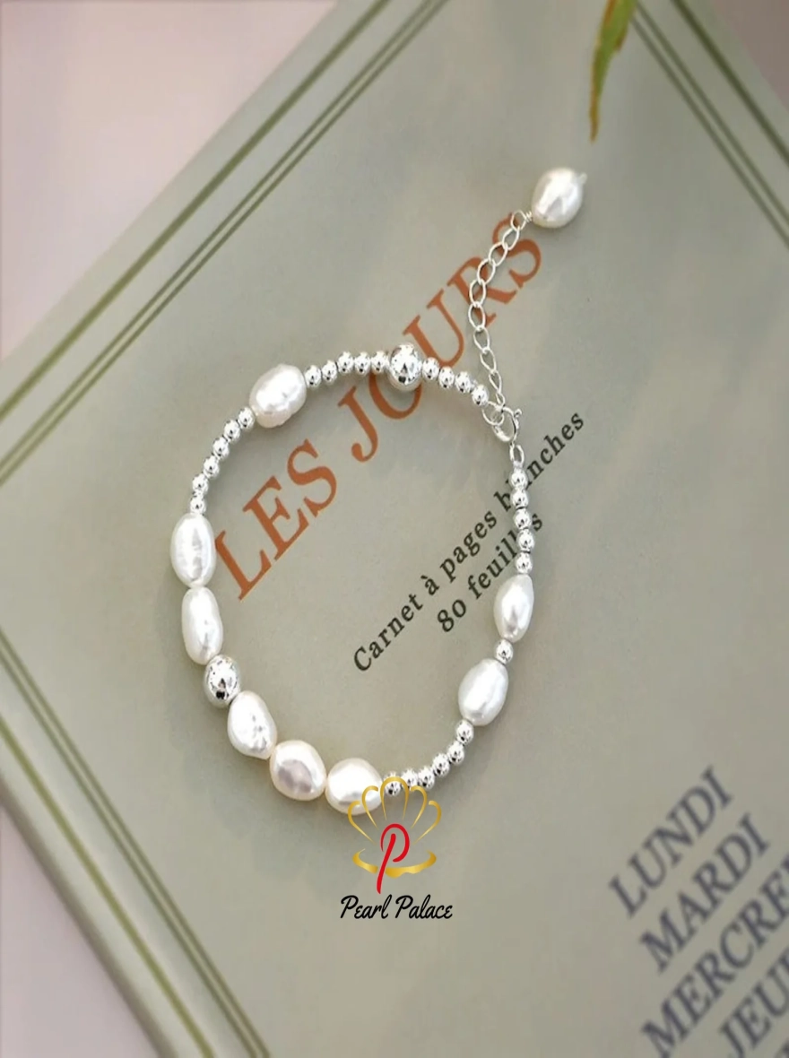 Baroque Pearl and Sterling Silver Bracelet