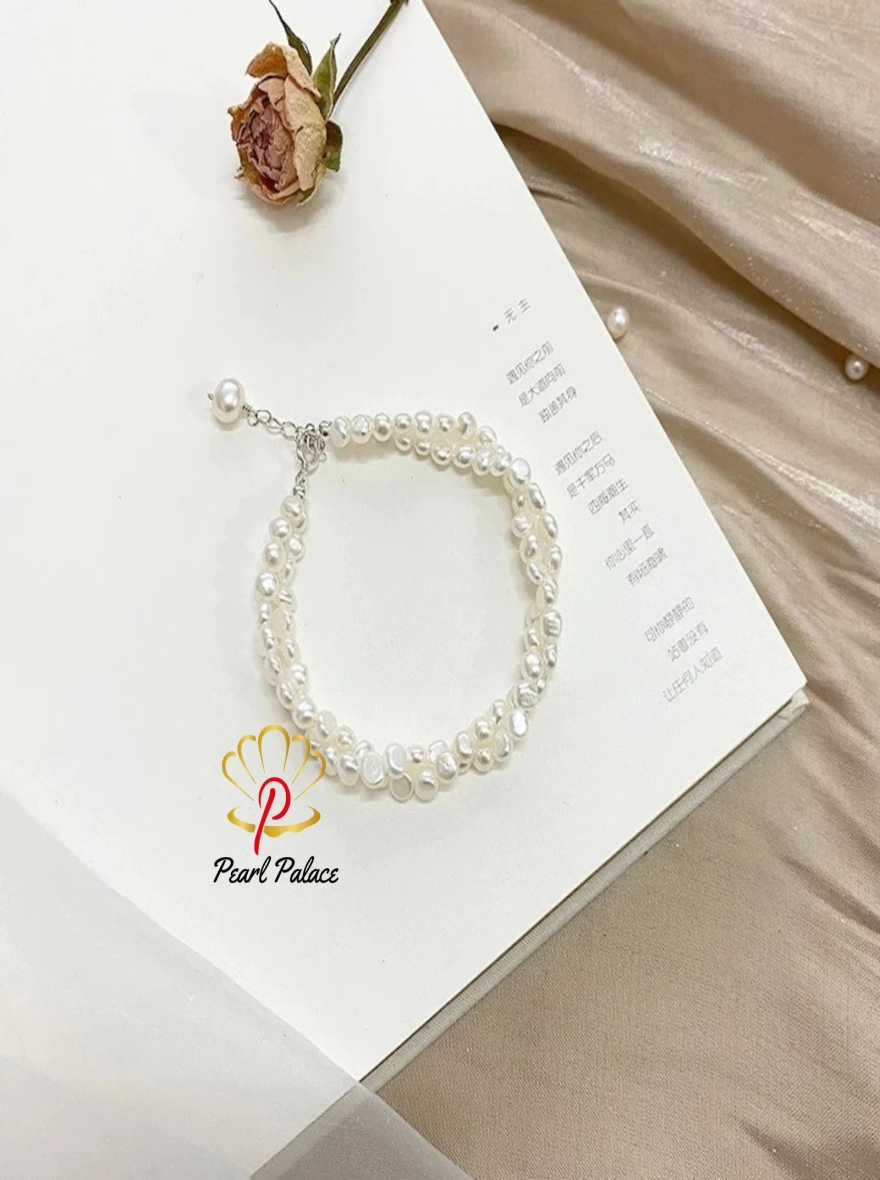 Double Layered Freshwater Pearl Bracelet, Pearl Bracelet