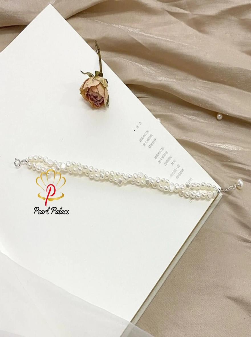 Double Layered Freshwater Pearl Bracelet, Pearl Bracelet