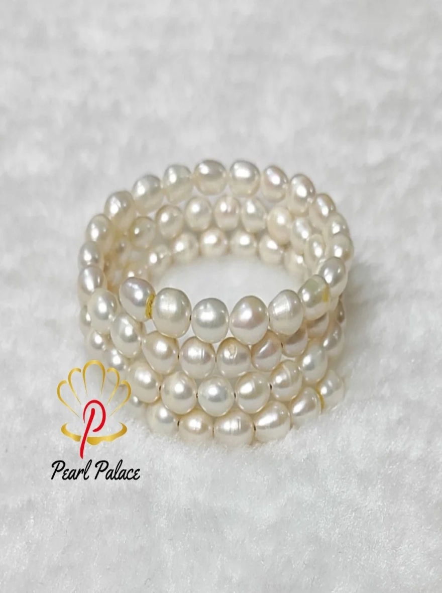 Serene Sunset pearl bracelet White color 3 layer