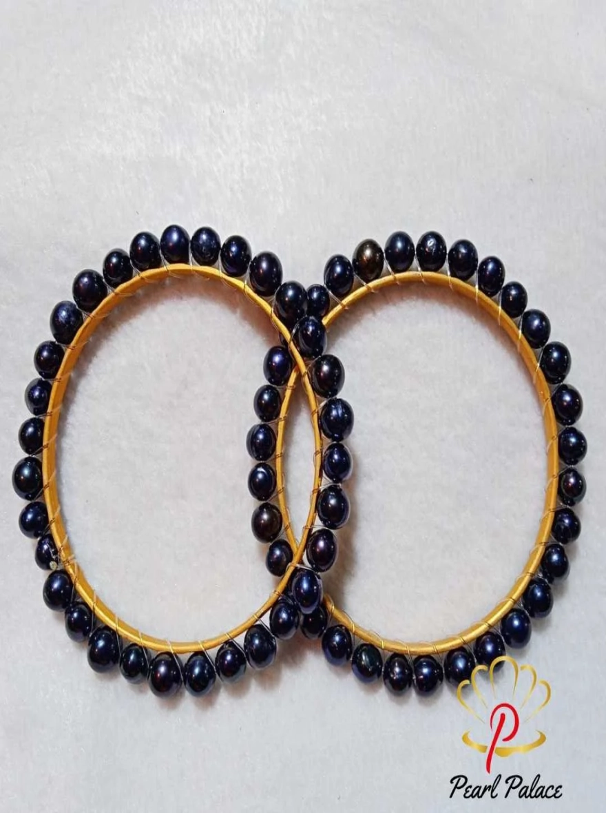 Fresh Water Pearl Black Color Fresh Water Pearl Churi