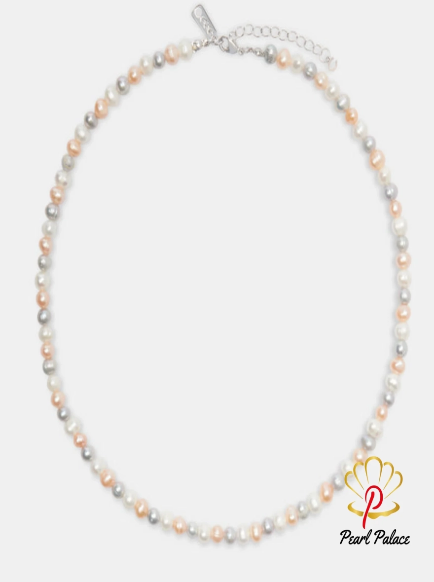 Multi Colour Freshwater Pearl Necklace - White