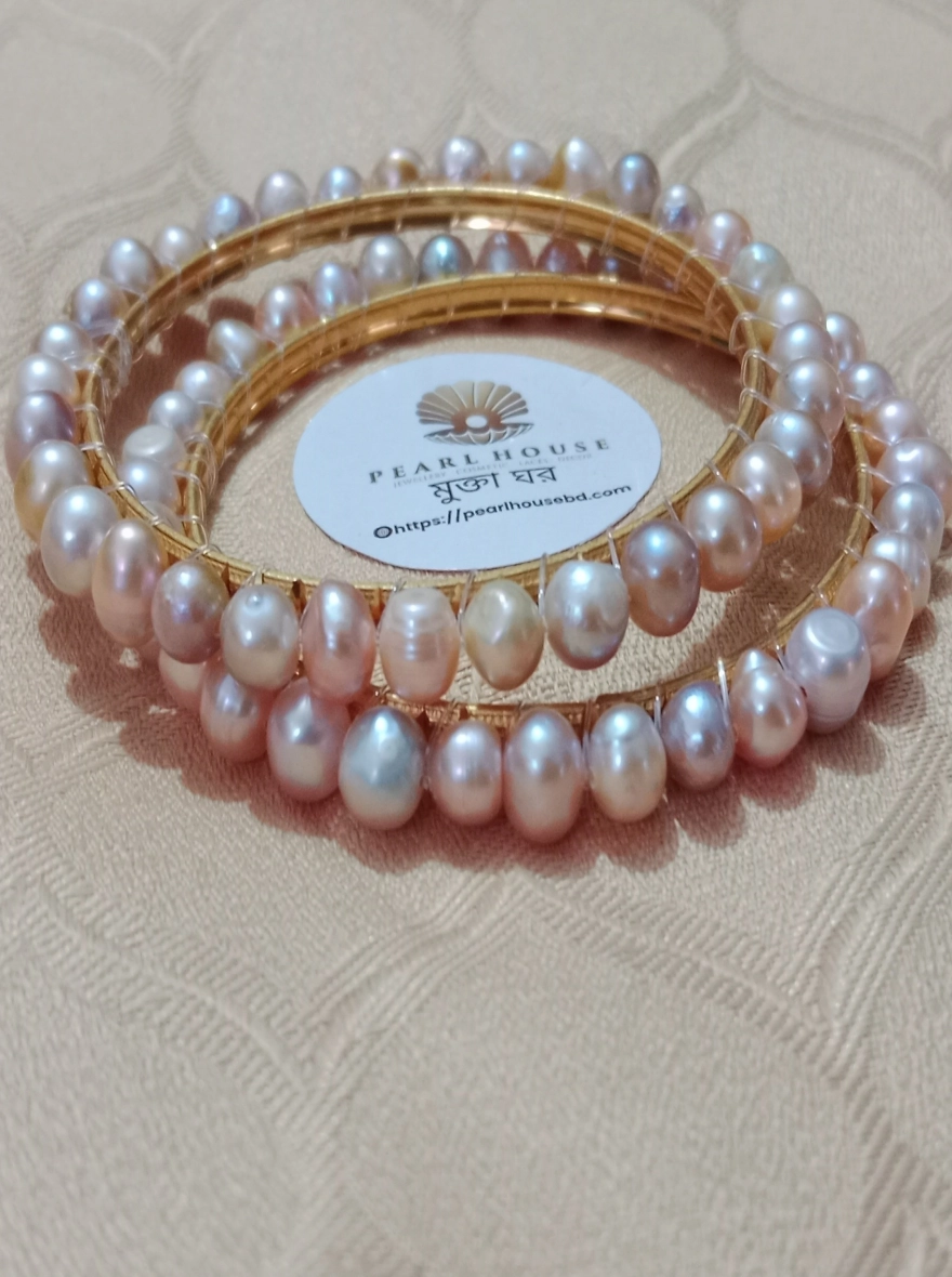 Levender Colour Round Fresh Water Pearl Bangle