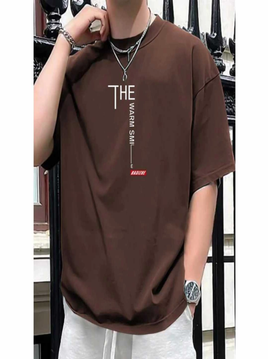 Modern "Warm Smile" Coffee Brown Tee